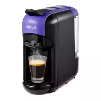 Кофеварка KitFort KT-7105-1 черный/фиолетовый