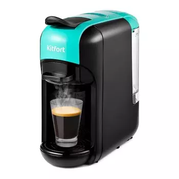 Кофеварка Kitfort KT-7105-3 черный/бирюзовый