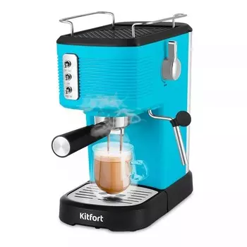 Кофеварка Kitfort KT-7180-2 черно-бирюзовый