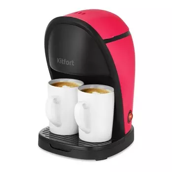 Кофеварка Kitfort KT-7188-1 черно-малиновый