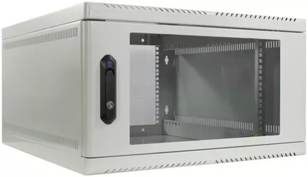 Коммутационный шкаф ЦМО ШРН-6.650 настенный, стеклянная передняя дверь, 6U, 600x366x650мм