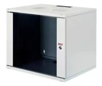 Коммутационный шкаф Lande LN-SH12U5440-BL-F0-1 настенный, стеклянная передняя дверь, 12U, 540x595x400мм