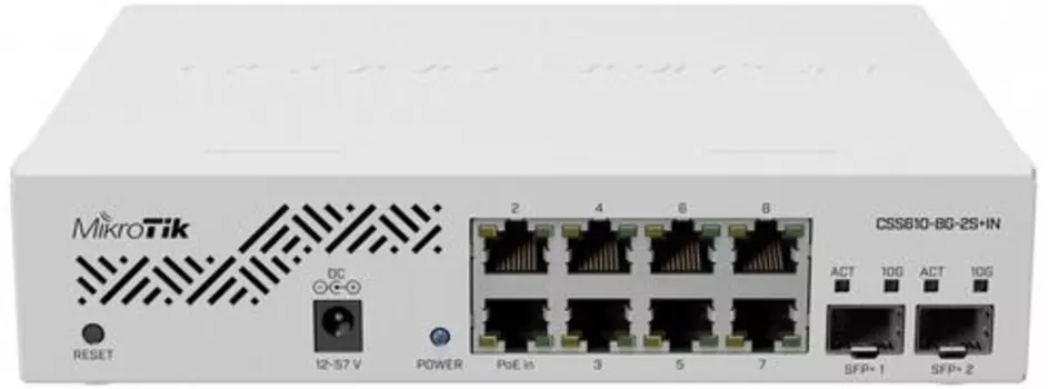 Коммутатор MikroTik CSS610-8P-2S+IN