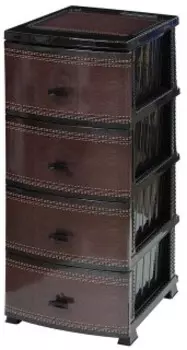 Комод Росспласт Кожа черный