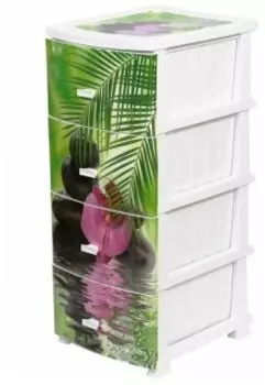 Комод Росспласт Орхидея белый