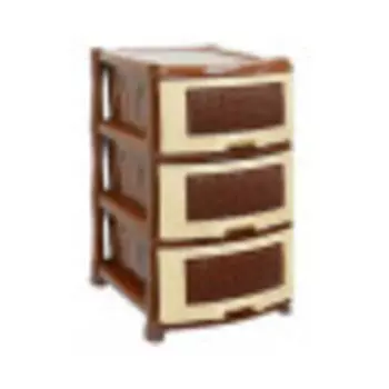 Комод Violet Плетёнка 3-х секц. коричневый (35301)