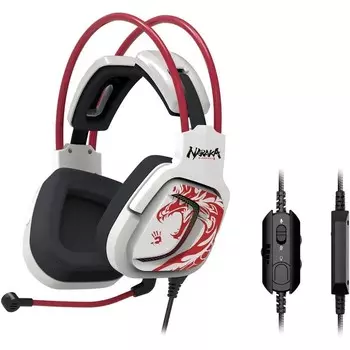 Компьютерная гарнитура A4Tech Bloody G575 Naraka белый/красный