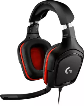 Компьютерная гарнитура Logitech G331 черный/красный (981-000758)