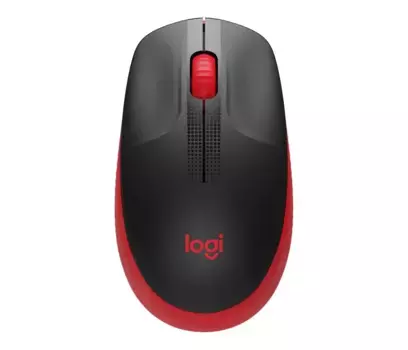 Компьютерная мышь Logitech M190 черный/красный (910-005915)