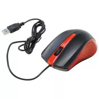 Компьютерная мышь Oklick 225M черный/красный USB