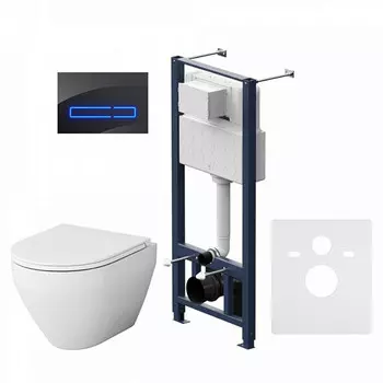 Комплект инсталляции Am.Pm IS450A38.701700 (с клав. Touchless Pro стекло чёрный, с унитазом Spirit V2.0 FlashClean, с сиденьем)