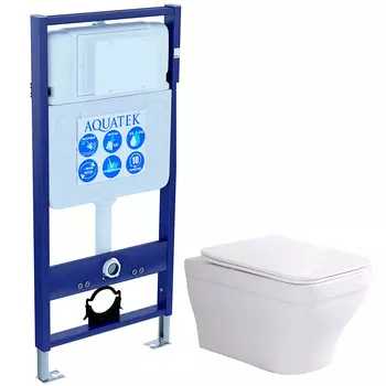 Комплект инсталляции Aquatek SET АМАДЕО (рама INS-0000012 (без клав. и креп.) +унитаз АМАДЕО AQ1163-00)