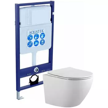 Комплект инсталляции Aquatek SET ЕВРОПА (INS-0000012+унитаз ЕВРОПА AQ1901-00 с тонким сиденьем)