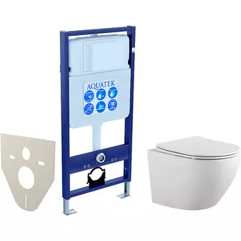 Комплект инсталляции Aquatek Set ЕВРОПА-KKI2 (рама AQUATEK Standard INS-0000012+звукоиз. прокладка+крепеж KKI-0000002+унитаз ЕВРОПА AQ1901-00+тонкое сиденье)