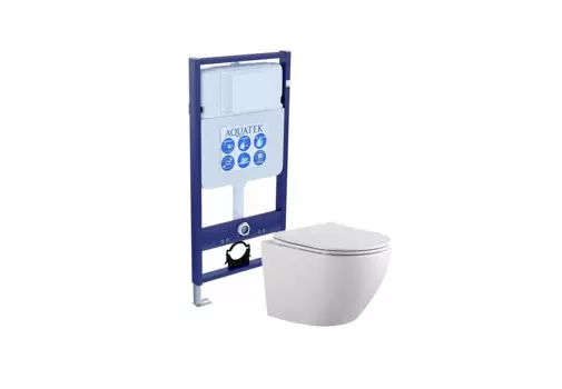 Комплект инсталляции Aquatek SET ЕВРОПА KKI (INS-0000012 +крепеж KKI-0000002 +унитаз ЕВРОПА AQ1901-00 с тонким сиденьем soft-close)