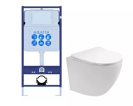 Комплект инсталляции Aquatek SET ЕВРОПА T (INS-0000012 (без клавиши и крепежа) + AQ1900T-00 с сиденьем soft-close)