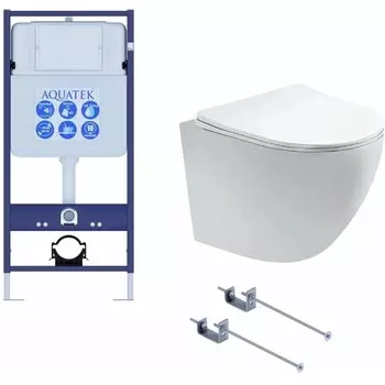 Комплект инсталляции Aquatek SET ЕВРОПА T-KKI1 (INS-0000012(без клавиши) +KKI-0000001 +AQ1900T-00 с тонким сиденьем soft-close)