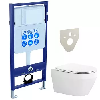 Комплект инсталляции Aquatek SET ЛЕЯ (рама INS-0000012 (без клав. и креп.)+унитаз ЛЕЯ AQ1199-00)