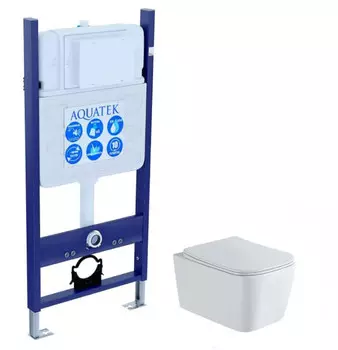 Комплект инсталляции Aquatek SET ЛИБРА N-14cm (INS-0000014 (без клавиши и крепежа)+унитаз ЛИБРА New компакт AQ1148N-00)