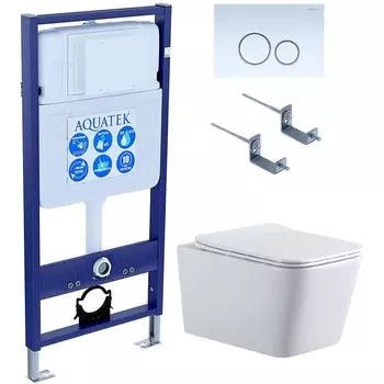 Комплект инсталляции Aquatek SET ЛИБРА N KDI15 (INS-0000012 + клавиша KDI-0000015 + крепеж KKI-0000002 + унитаз ЛИБРА AQ0530N-00)