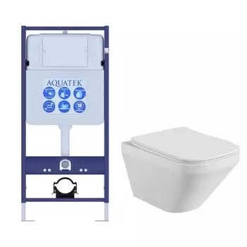 Комплект инсталляции Aquatek SET ЛИРА (рама INS-0000012 (без клав. и креп.)+унитаз ЛИРА AQ1155-00)