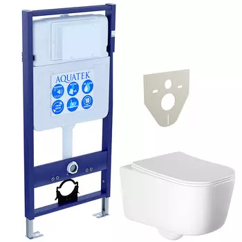 Комплект инсталляции Aquatek SET ЛУГАНО (рама INS-0000012 (без клав. и креп.)+унитаз ЛУГАНО AQ2002-00)