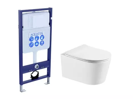 Комплект инсталляции Aquatek SET ОБЕРОН T (INS-0000012 (без клавиши и крепежа) + AQ1365T-00 с сиденьем soft-close)