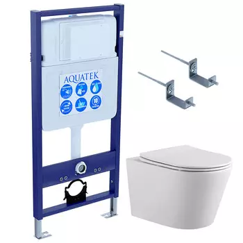 Комплект инсталляции Aquatek SET ВЕГА-KKI2 (рама AQUATEK Standard INS-0000012+звукоизоляционная прокладка+крепеж KKI-0000002+унитаз ВЕГА AQ1905-00+тонкое сиденье)