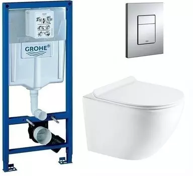 Комплект инсталляции Azario 38772001+AZ-0046 SP (Сет инсталляция Grohe 38772001 Rapid SL 3в1 +унитаз Grado AZ-0046 SP с сиденьем)