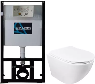 Комплект инсталляции Azario AZ-8010-1000+AZ-0046 SP (Сет AZARIO инсталляция +унитаз Grado AZ-0046 SP с сиденьем м/лифт, без клавиши)