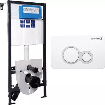 Комплект инсталляции BETTOSERB Sava Fix Slim, клавиша смыва белый глянец/хром матовый (SET40006458)