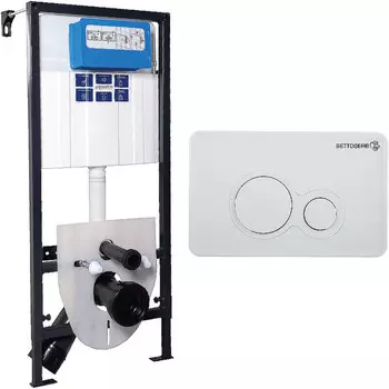 Комплект инсталляции BETTOSERB Sava Fix Slim, клавиша смыва белый глянец (SET40006457)