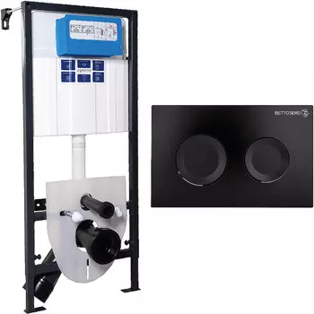 Комплект инсталляции BETTOSERB Sava Fix Slim, клавиша смыва черный матовый (SET40006467)