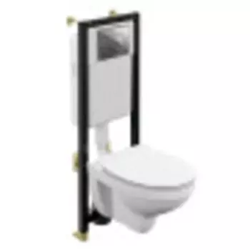 Комплект инсталляции Cersanit DELFI DPL EO slim +BLACK +LEON хром глянцевый (64266)