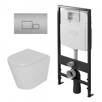 Комплект инсталляции D&K DS1021604 (унитаз DT1026016, инсталляция DI8055119, клавиша смыва DB1519002)