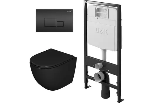 Комплект инсталляции D&K DS1392502 (унитаз DT1396025, инсталляция DI8055119, клавиша смыва DB1519025)