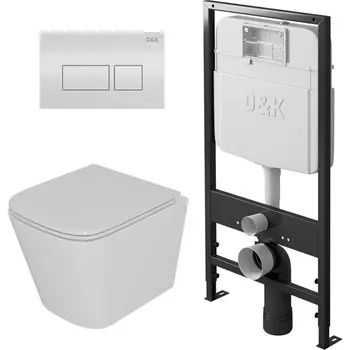 Комплект инсталляции D&K DS1431601 (Комплект: унитаз DT1436016, инсталляция DI8055119, клавиша смыва DB1439016)