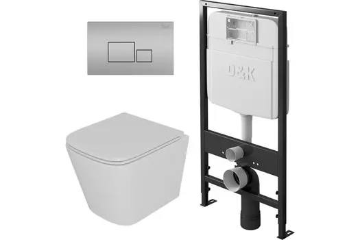 Комплект инсталляции D&K DS1431604 (унитаз DT1436016, инсталляция DI8055119, клавиша смыва DB1519002)