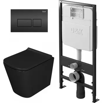 Комплект инсталляции D&K DS1432501 (Комплект: унитаз DT1436025, инсталляция DI8055119, клавиша смыва DB1439025)