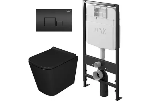 Комплект инсталляции D&K DS1432502 (унитаз DT1436025, инсталляция DI8055119, клавиша смыва DB1519025)