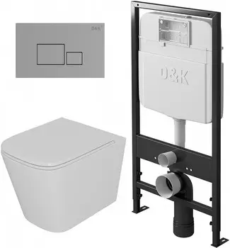 Комплект инсталляции D&K DS1511606 (унитаз DT1516016, инсталляция DI8055119, клавиша смыва DB1519001)