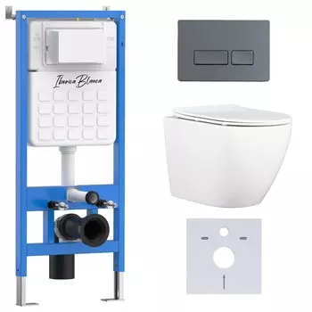 Комплект инсталляции Iberica Blanca IB001.BLA.231.218 (инсталляция + унитаз BILBAO ALTO (IB.BLA.231.1B1)+ кл. смыва серебристый) (2 коробки)