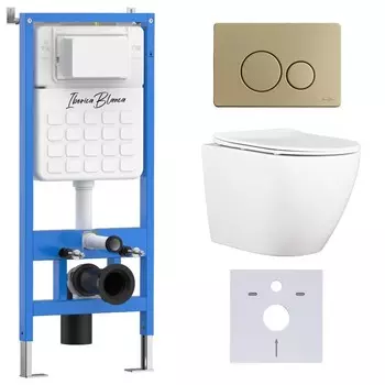Комплект инсталляции Iberica Blanca IB001.BLA.231.815 (инсталляция + унитаз BILBAO ALTO (IB.BLA.231.1B1)+ кл. смыва золото) (2 коробки)
