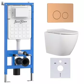 Комплект инсталляции Iberica Blanca IB001.BLA.234.8172 (инсталляция + унитаз BILBAO ALTO (IB.BLA.234.1B1) + кл. смыва) (2 коробки)