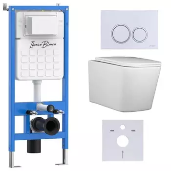 Комплект инсталляции Iberica Blanca (инсталляция + унитаз TOLEDO ALTO (IB.TLA.231.1B1) + кл. смыва белый глянцевый,пластик ESTI-O IB.B082.001.000 (IB001.TLA.231.821) (2 коробки)