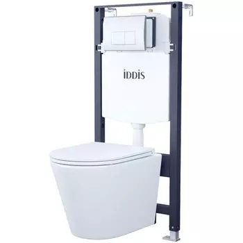 Комплект инсталляции Iddis Basic 3в1: подвесной унитаз, инсталляция и клавиша смыва (BASC010i73)