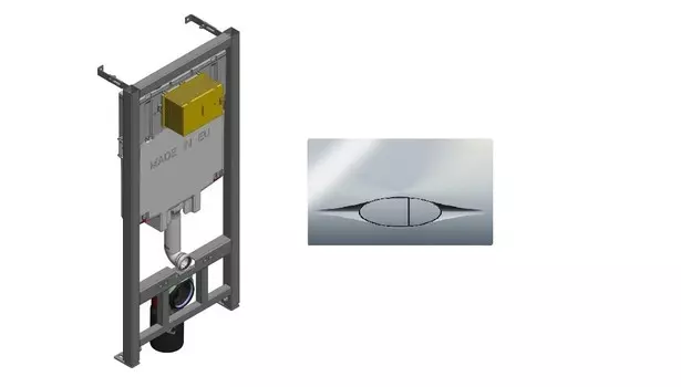 Комплект инсталляции Jacob Delafon E21822-CP с клавишей смыва