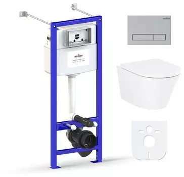 Комплект инсталляции Lavinia Boho Relfix Biore Compacto Rimless 77050171 (состоит из 3304101C, 33290420, 38010020, 380501MC)