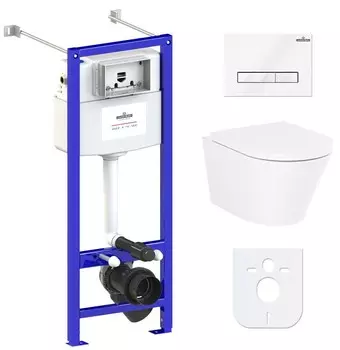 Комплект инсталляции Lavinia Boho Relfix Biore Compacto Rimless 77050177 (состоит из 3304101C, 33290420, 38010020, 3805003W)