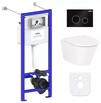 Комплект инсталляции Lavinia Boho Relfix Biore Rimless 77050188 (состоит из 3304102R, 33290410, 38010020, 380502MB)